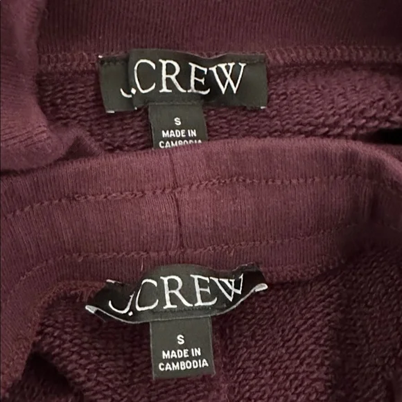 J. Crew Heritage Terry Sweatsuit Mockneck Sweatshirt Wide Leg Jogger Size Small - Picture 11 of 11